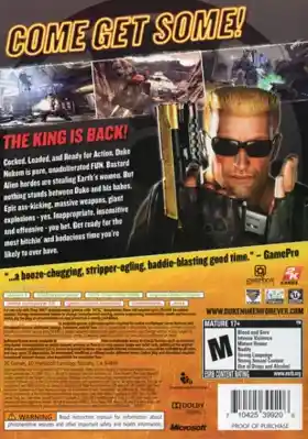 Duke Nukem Forever (USA) box cover back